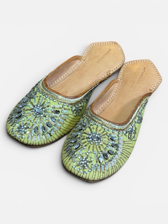 Antik Batik Shoes - Antik & Batik Yellow Women's Jutti Mules sequin embroidery EU 38/US 8
